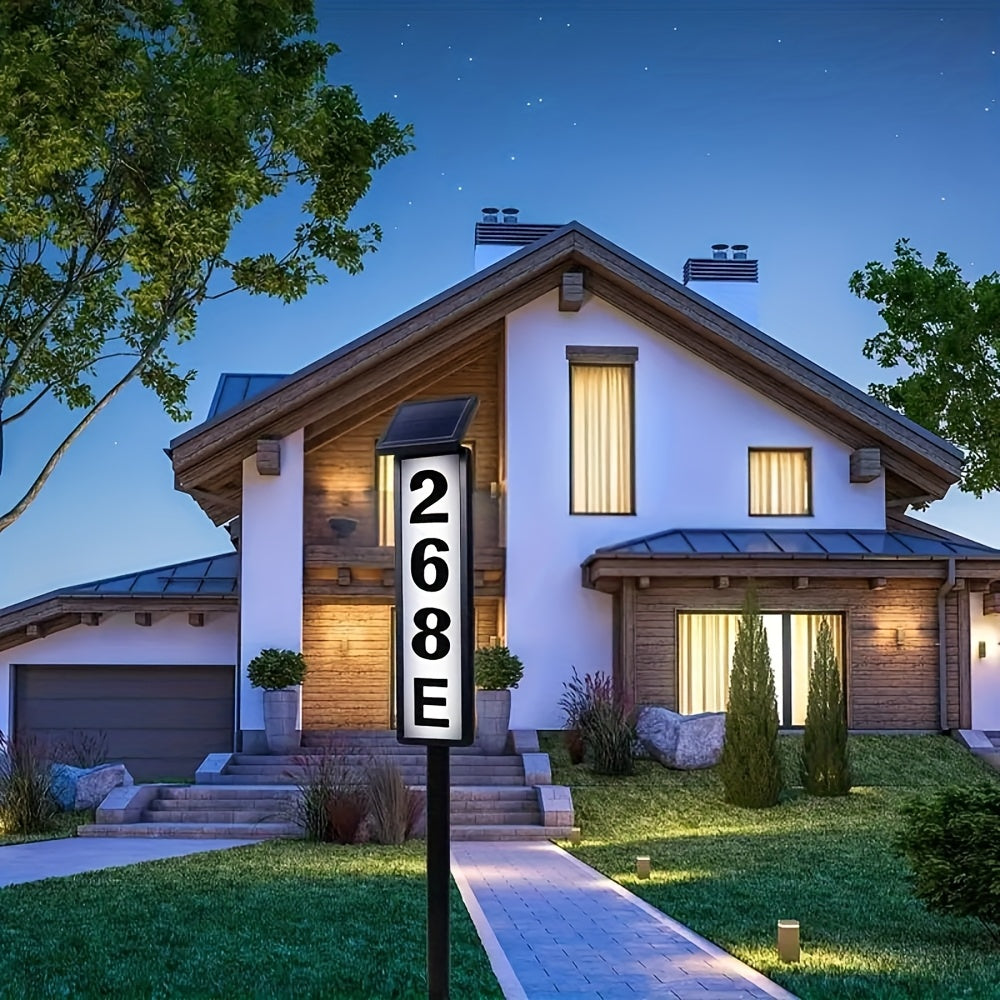 Solar-powered House Number Light, Ground-inserted Lawn Lamp, No Wiring Required, Automatically Lights Up At Night, Prominent Address Plaque, Suitable For Homes, Mailboxes, Factories, And Commercial Areas, Outdoor Christmas Garden-- IP44 Splash-proof