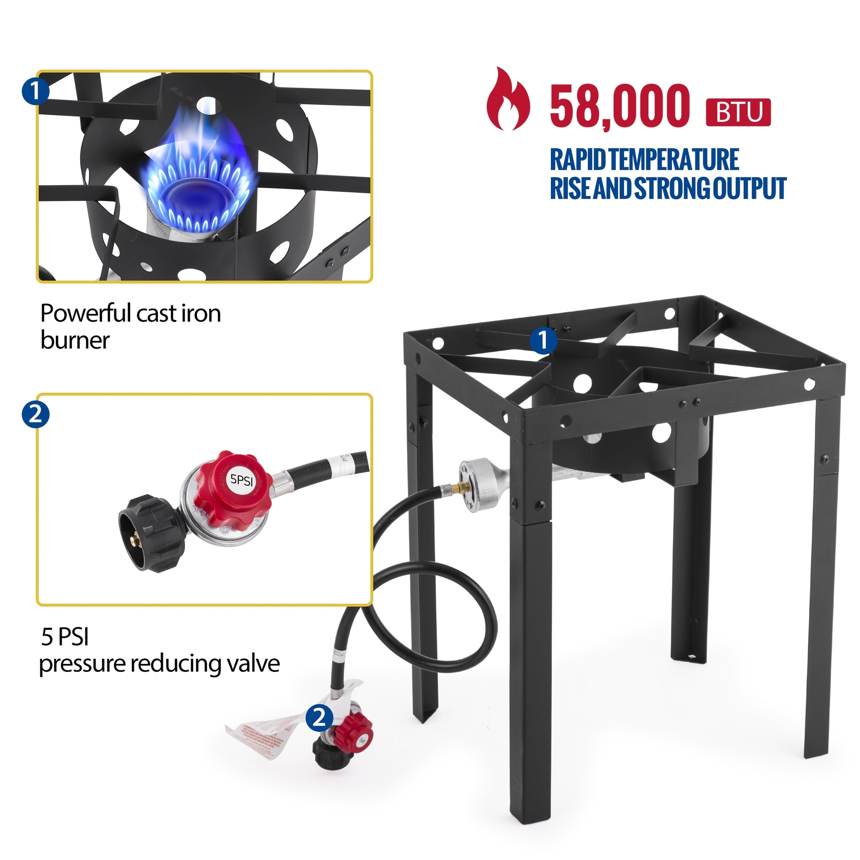 Outermust 18 Qt Outdoor Deep Fryer, 58000 BTU Heavy Duty Fish Fryer Featuring 2 Baskets, Perfect for Outdoor Cooking, Grilling, BBQ Gatherings & Camping