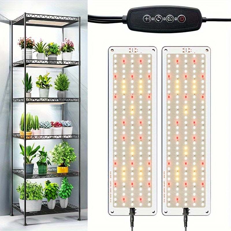 2/4 LED Full Spectrum Plant Growth Lamps, Which Will Grow Light in Indoor Plants. 3 Lighting Modes, 10 Levels Can Be Lit, with 154 LED Growth Lights That Can Automatically Turn On/Off 3/6/12H, Suitable for Plant Growth - White