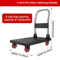 Heavy-Duty Folding Flatbed Cart, 450 Lbs/ 700 Lbs Load Capacity, Steel Frame Construction, Lightweight And Portable, Quiet Swivel Casters, Suitable for Outdoor, Home, Warehouse, And Multi-Purpose Transport