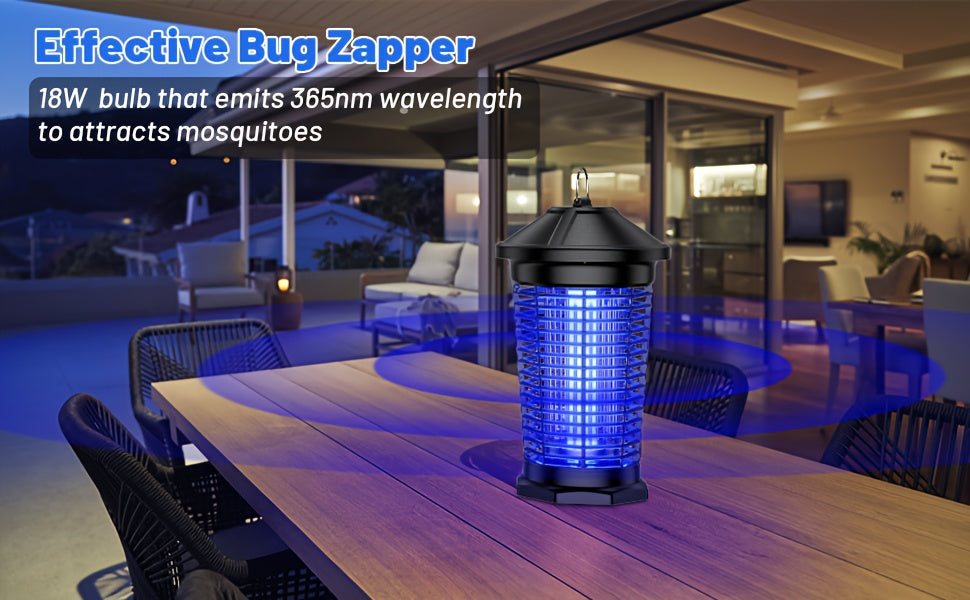 [Indoor & Outdoor Use] Ultimate Portable Mosquito Killer 4000V Electric Mosquito Zapper, UV Attractant + Diamond Grid, Indoor & Outdoor Use, Perfect For Home, Backyard & Camping!(Free Screwdriver And Cleaning Brush)