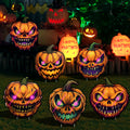 6-Pack Pumpkin Halloween Decorations Plastic Yard Signs with Stakes, Halloween Decorations for Outdoors, Scary Silhouette with Glow-In-Dark Eyes for Outdoor Yard Lawn Garden