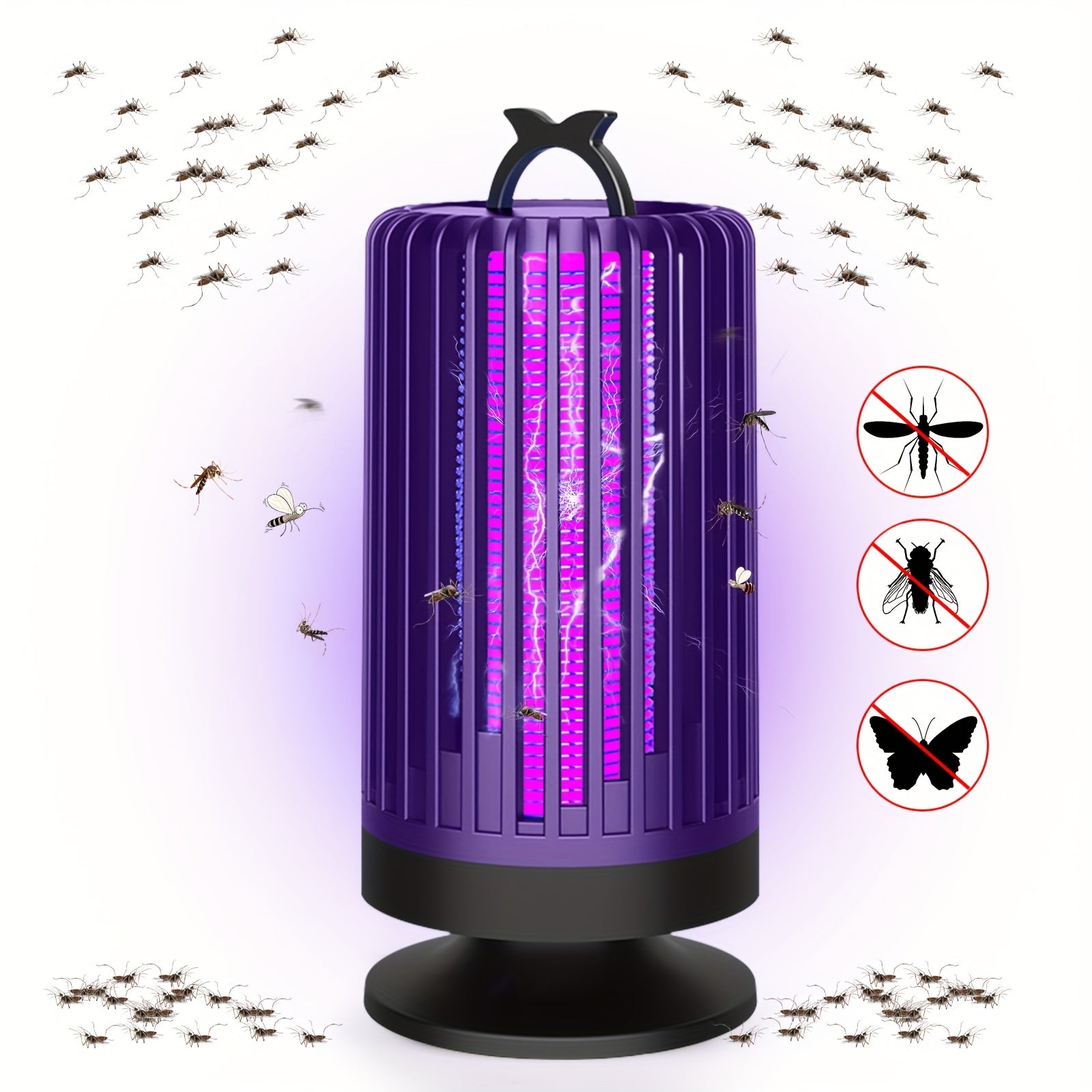 Indoor Electric Mosquito Trap with a Reusable Purple Light, Featuring a Whisper Mode, Covering an Area of 20 Square Meters, And Equipped with a Replaceable Grid for Killing Flies, Suitable for Home, Office, Or Dorm Use