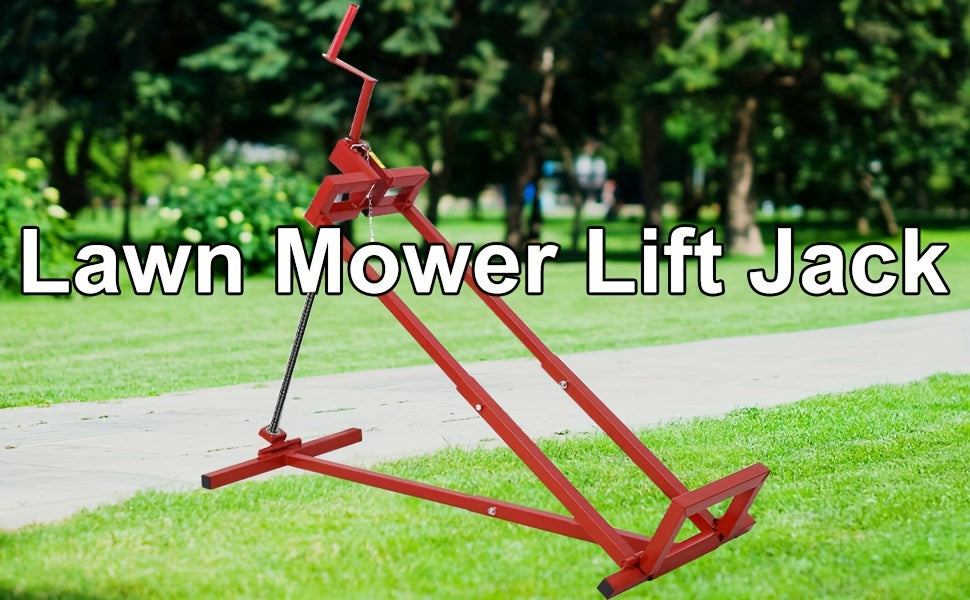 Lawn Mower Lift Jack, 880 Lbs Capacity Telescopic Maintenance Jack with Manual Handle And Power Tool Extension Handle, Adjustable Height - Lawn Mower Lift Table for Garden Tractors/Riding Lawn Mower