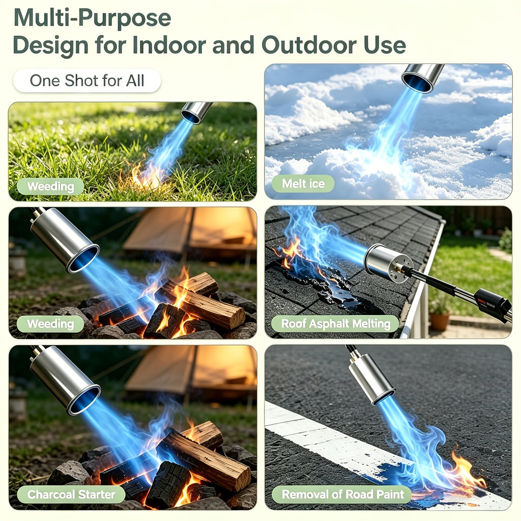 Portable Propane Torch Weed Burner Kit with Storage Bag, High Output BTUs Weed Torch with 10ft Hose, Self Igniter Weed Flame Torch for Weeding, Campfires, Roofing, Melting Snow And Ice, Road Marking, Perfect Gift for Birthdays, Holidays & More