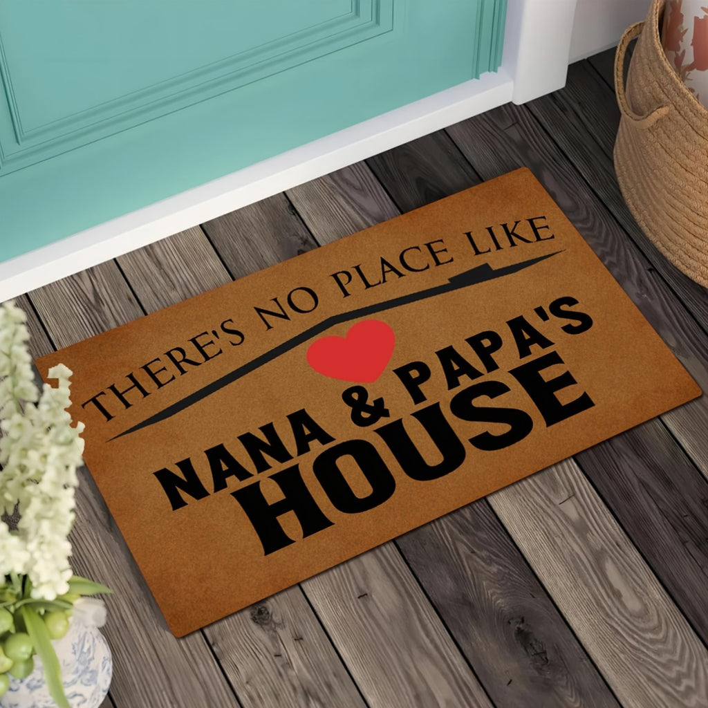 Funny Welcome Doormat Indoor Entray Front Porch with Rubber Back 23.7"(L) x 15.9"(W)There's No Place Like Nana & Papa's House Rubber Non-Slip Backing Entrance Rug Home Decor Front Decorative Mat