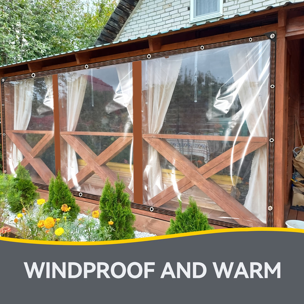 1/2pcsClear Waterproof Tarps with Grommets, Outdoor Garden Rainproof Covering Clear PVC Vinyl Tarp with Clear Tarps for Patio, for Covering Henhouse Porch Canopy Plant Camping