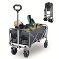 Collapsible Wagon, Beach Wagon with Big Wheels for Sand, Grocery Wagon All-Terrain Wheels Garden Grocery Wagon for Shopping, Park Picnic, Camping, Beach Trip