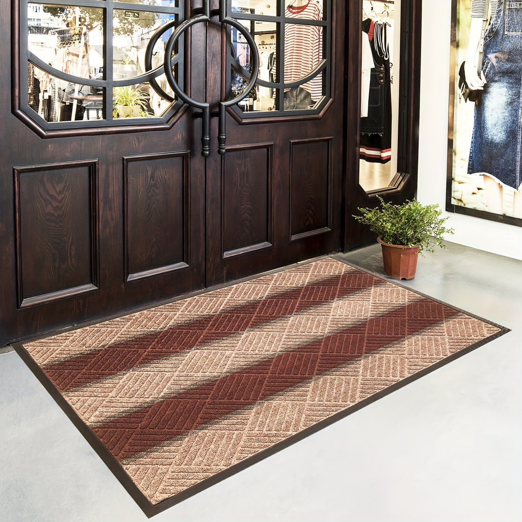 1pc Vennocci Sturdy Outdoor Door Mats with Non-Slip Rubber Backing, Ideal for Scraping Shoes, Welcome Mat for Entryway