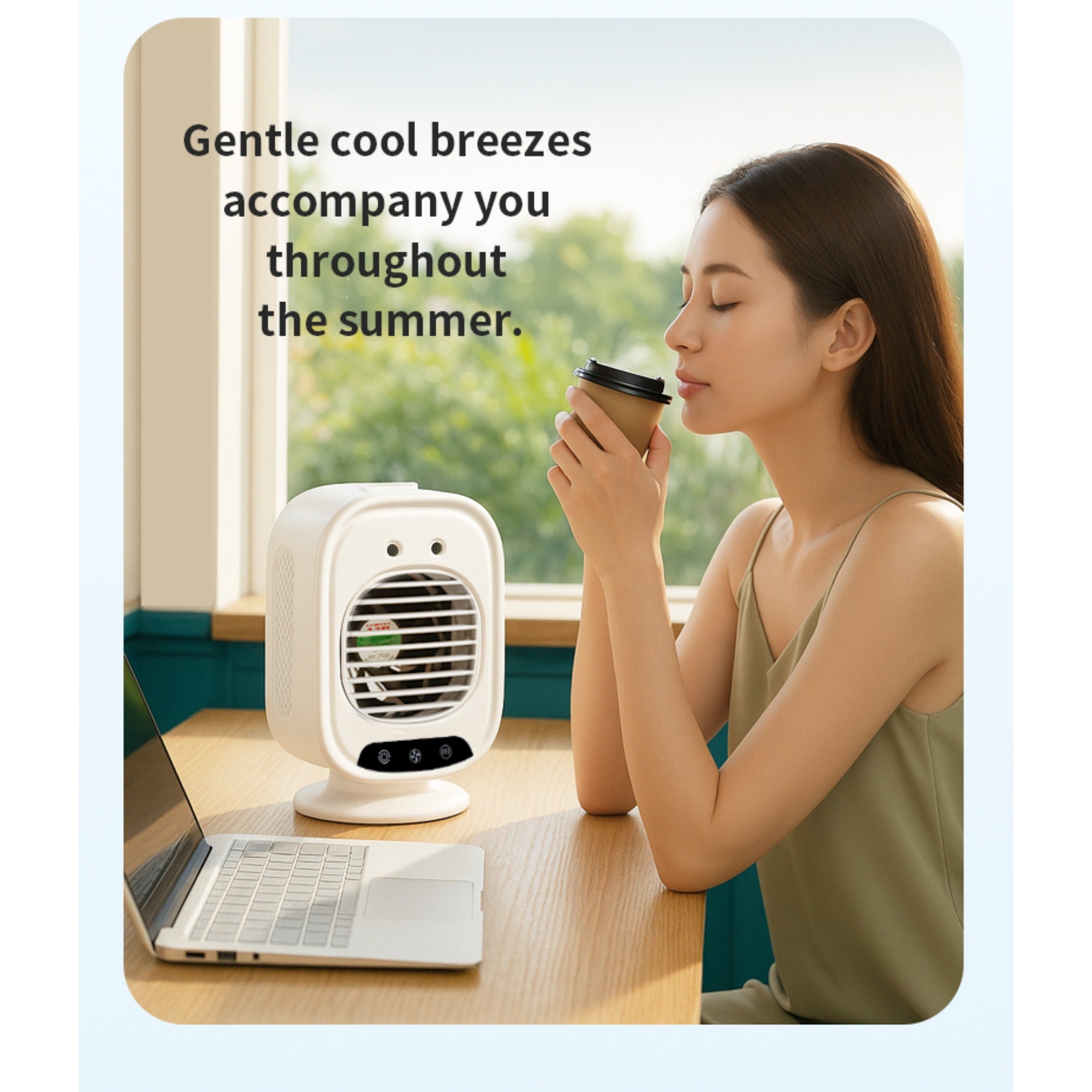 Portable Cooling Fan with a 6000Mah Misting Feature, USB-C Charging, Two Speed Settings And Two Mist Modes (Continuous/Intermittent), an Integrated Portable Cooling Fan with Cooling Capabilities - USB Rechargeable Fan Suitable for Home, Outdoor