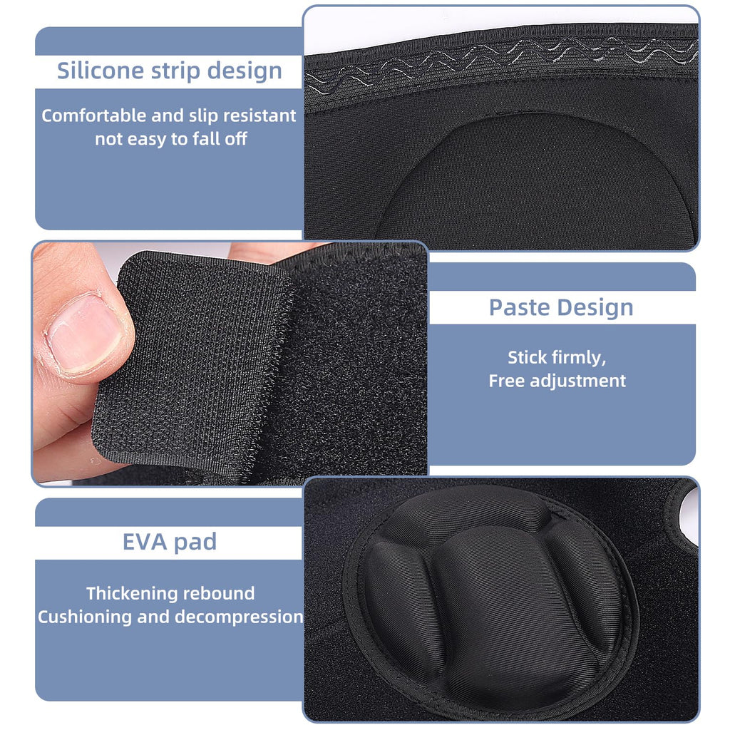 Knee Pads for Work Gardening, Thickened EVA Foam Non-Slip Knee Pads with Adjustable Straps and Patella Support - Heavy Duty Knee Pads for Flooring, Tile Construction, Construction Work, Cleaning - 1 Pack (Black)