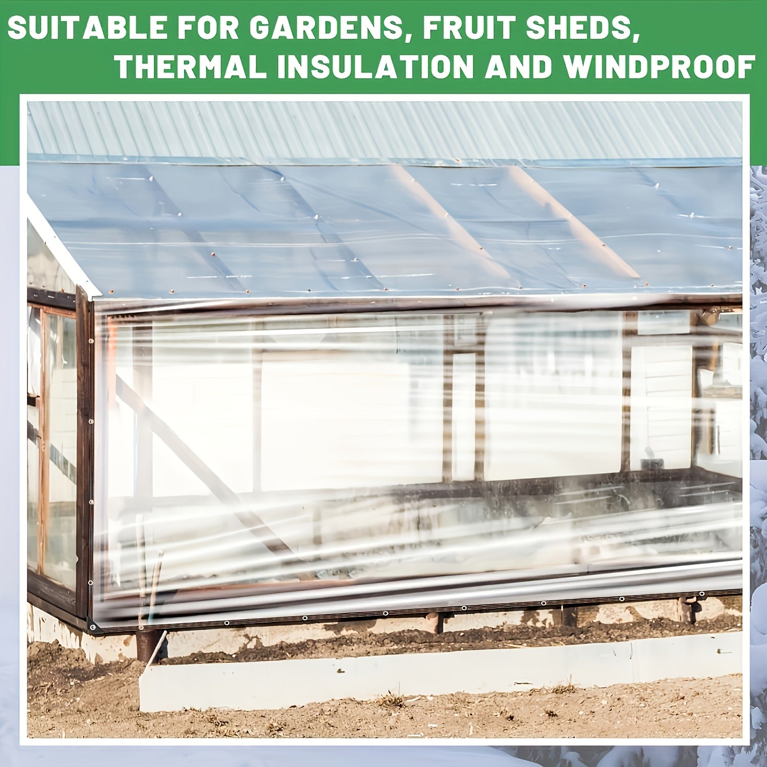 Transparent Waterproof And Oil Proof Cloth, 20 Mil, with Metal Ring Sunshade Film, Winter Plant Cover Film, Greenhouse Film, Suitable for Car, Yard, Chicken Coop, Porch, Terrace Sunshade, And Outdoor Camping, with Rain Proof Installation