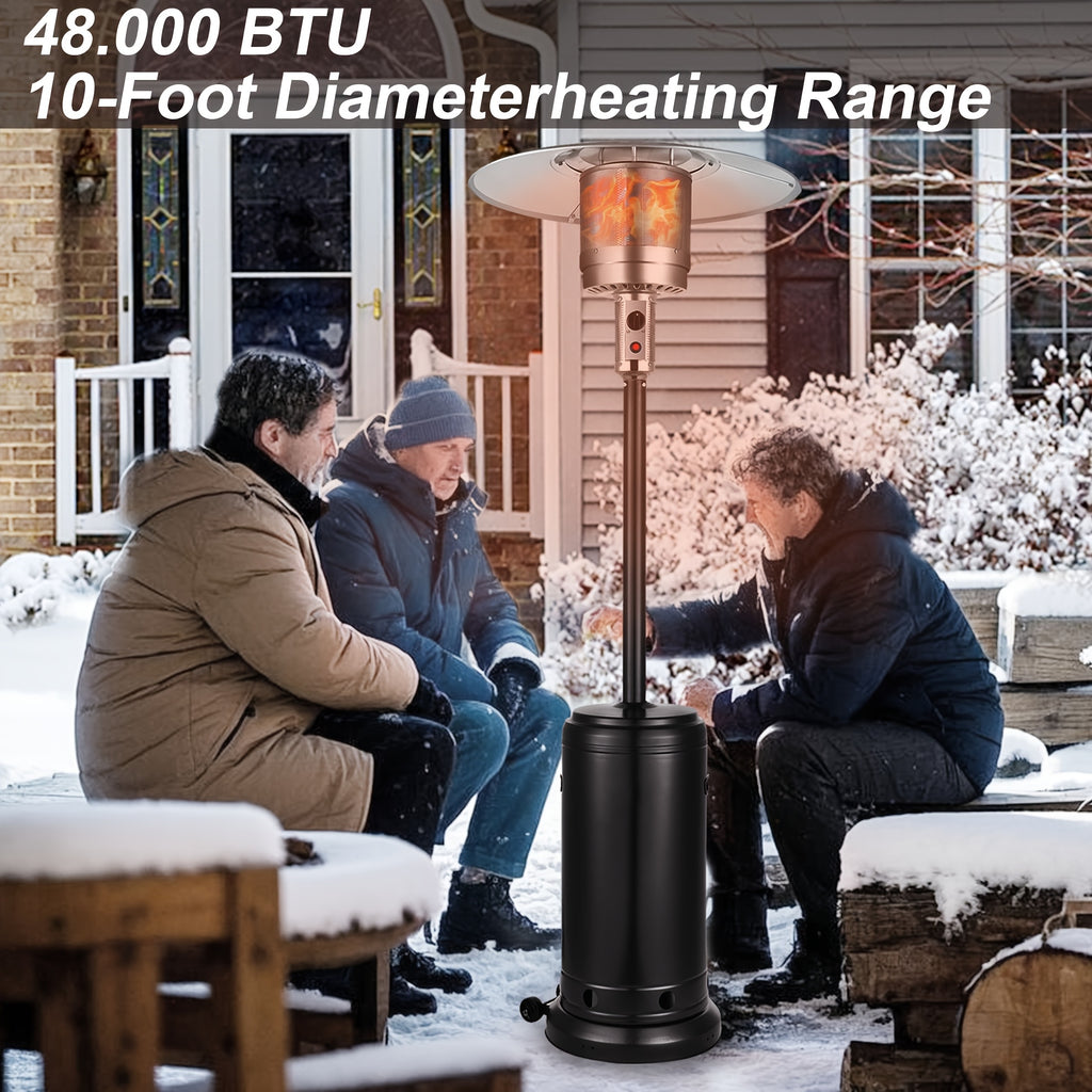 Vivicreate 9/88/90 INCH [48, 000/5500] BTU Heavy Duty Double Layer Stainless Steel Propane Outdoor Heater, Metal, No Electricity Required, Fast Heating Up In 1 Minute, Built-in Ignition, Suitable for Outdoor Use, Christmas Gift Ideas
