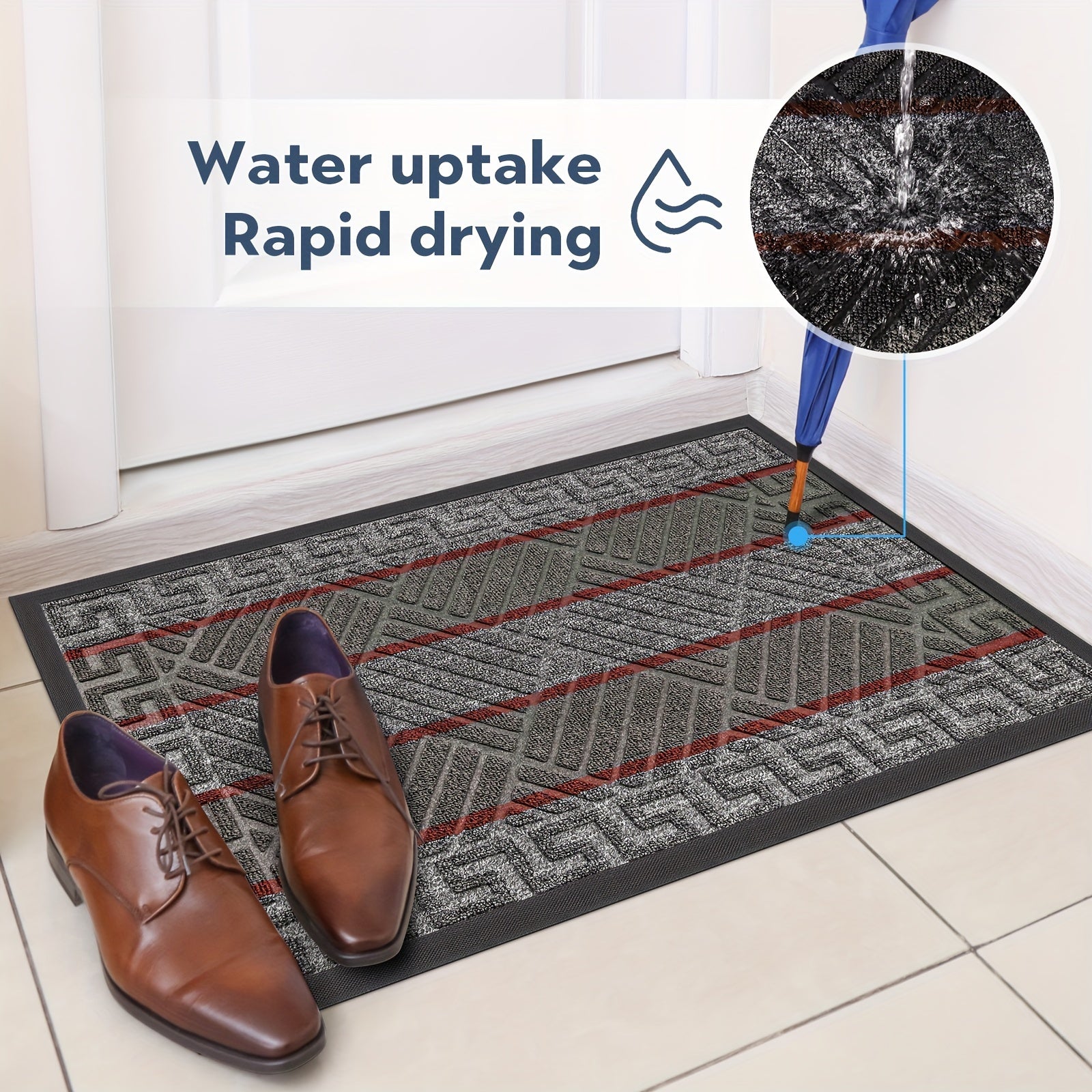 1pc Vennocci Sturdy Outdoor Door Mats with Non-Slip Rubber Backing, Ideal for Scraping Shoes, Welcome Mat for Entryway