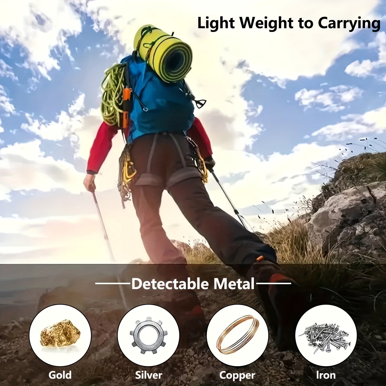 Professional Metal Detector Pinpointer - Handheld Treasure Hunting Wand with Buzzer/Vibration Alerts for Golden/Silver/Relics, 360° Detection Capability, Durable Plastic Construction, Battery-Powered (Batteries Not Included), Treasure Hunting Equipment, S