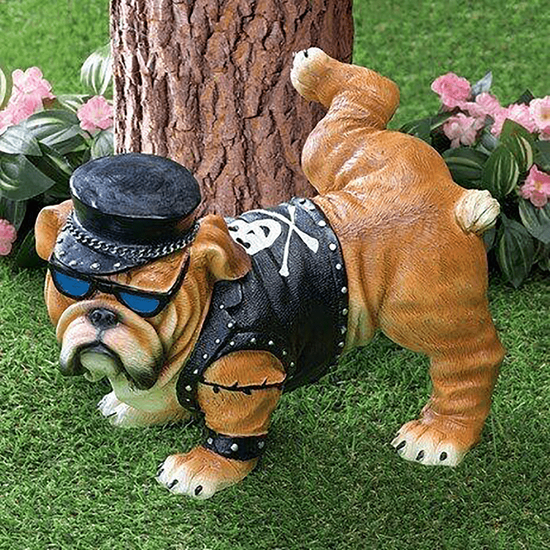 Adorable Resin Bulldog Statue Perfect for Home Garden Decoratio
