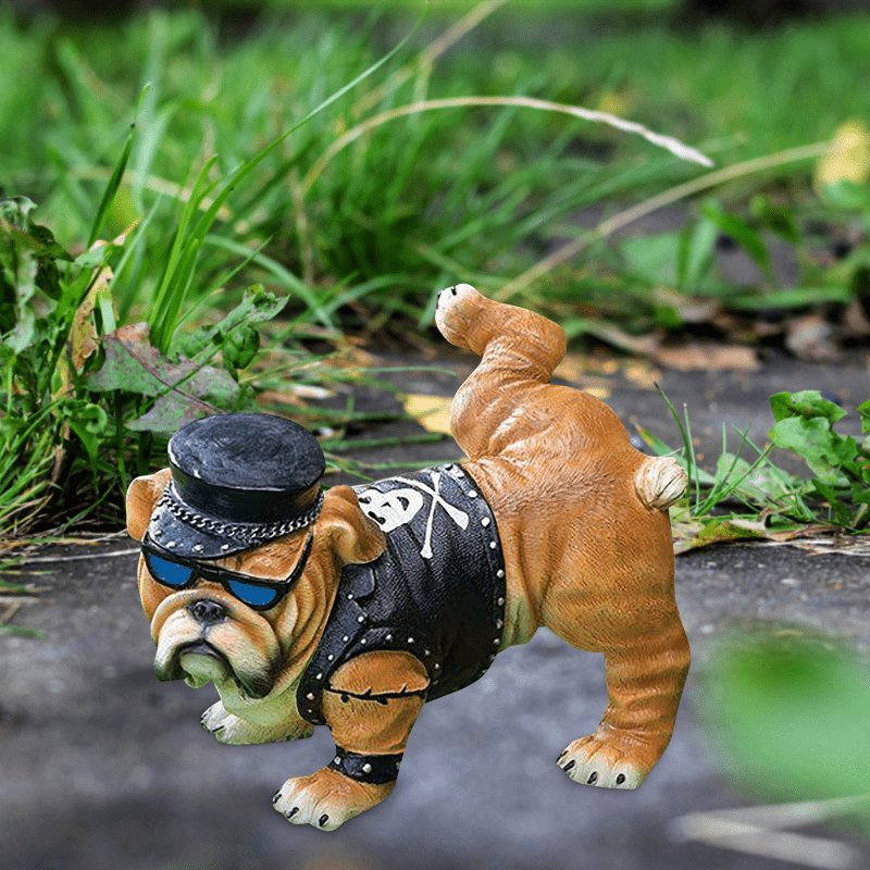 Adorable Resin Bulldog Statue Perfect for Home Garden Decoratio