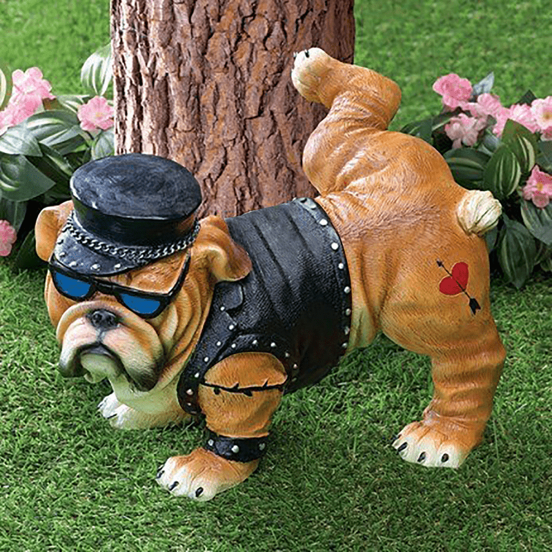 Adorable Resin Bulldog Statue Perfect for Home Garden Decoratio