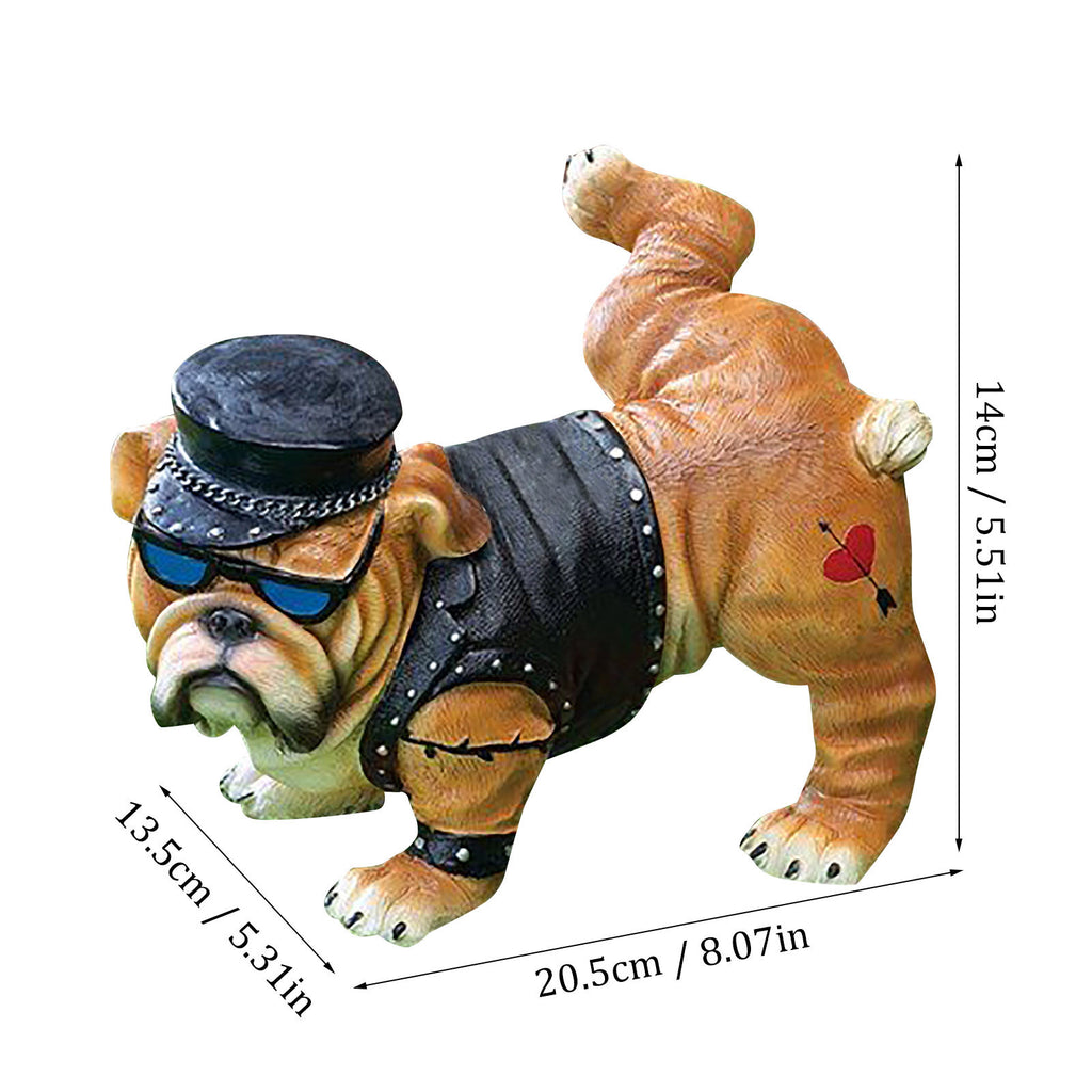 Adorable Resin Bulldog Statue Perfect for Home Garden Decoratio