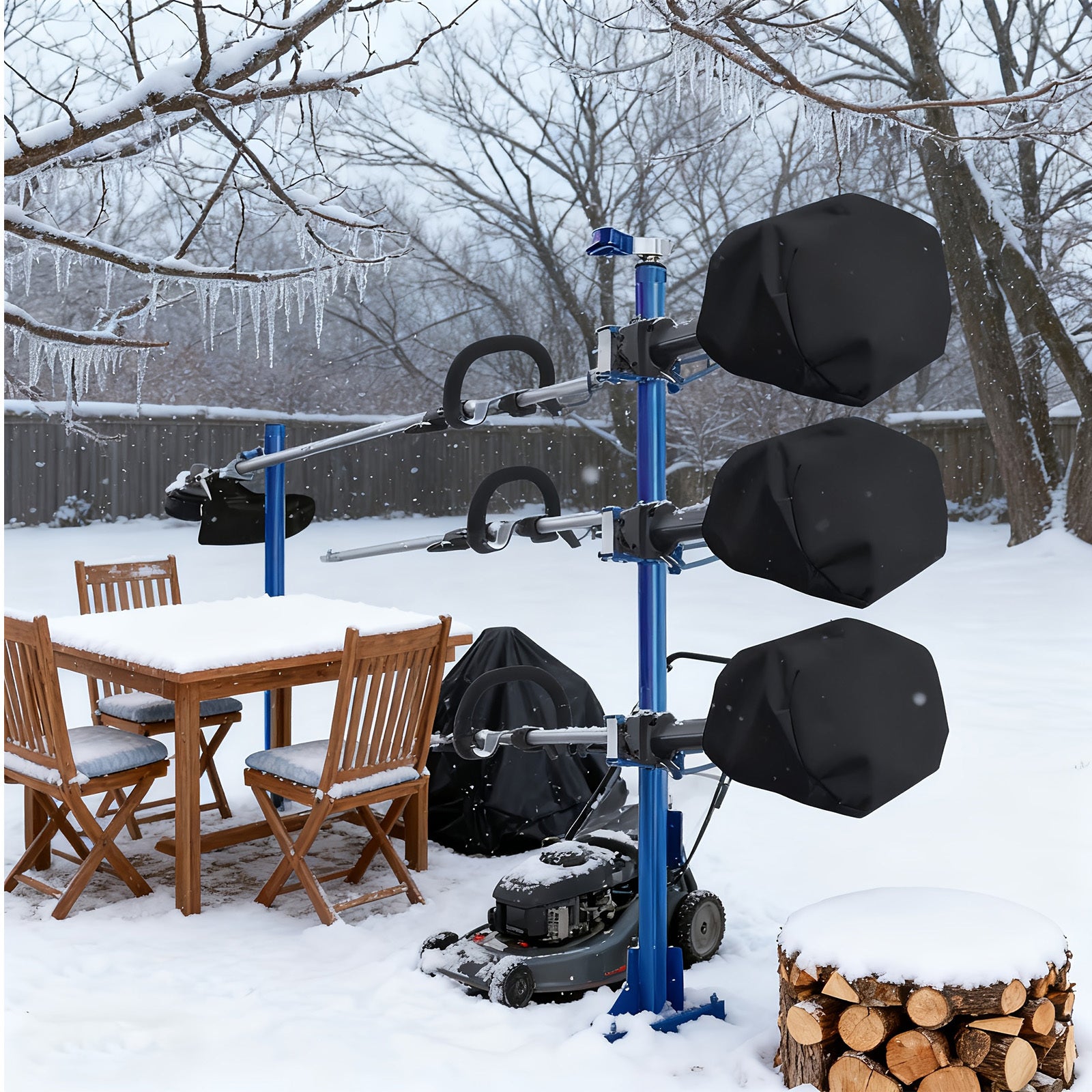 3pcs Heavy-Duty Trimmer Engine Cover, Garden Equipment Protector, Easy Install Design with Adjustable Drawstring, Fit for Weed Eater Edger, Pole Saw, Brush Cutters