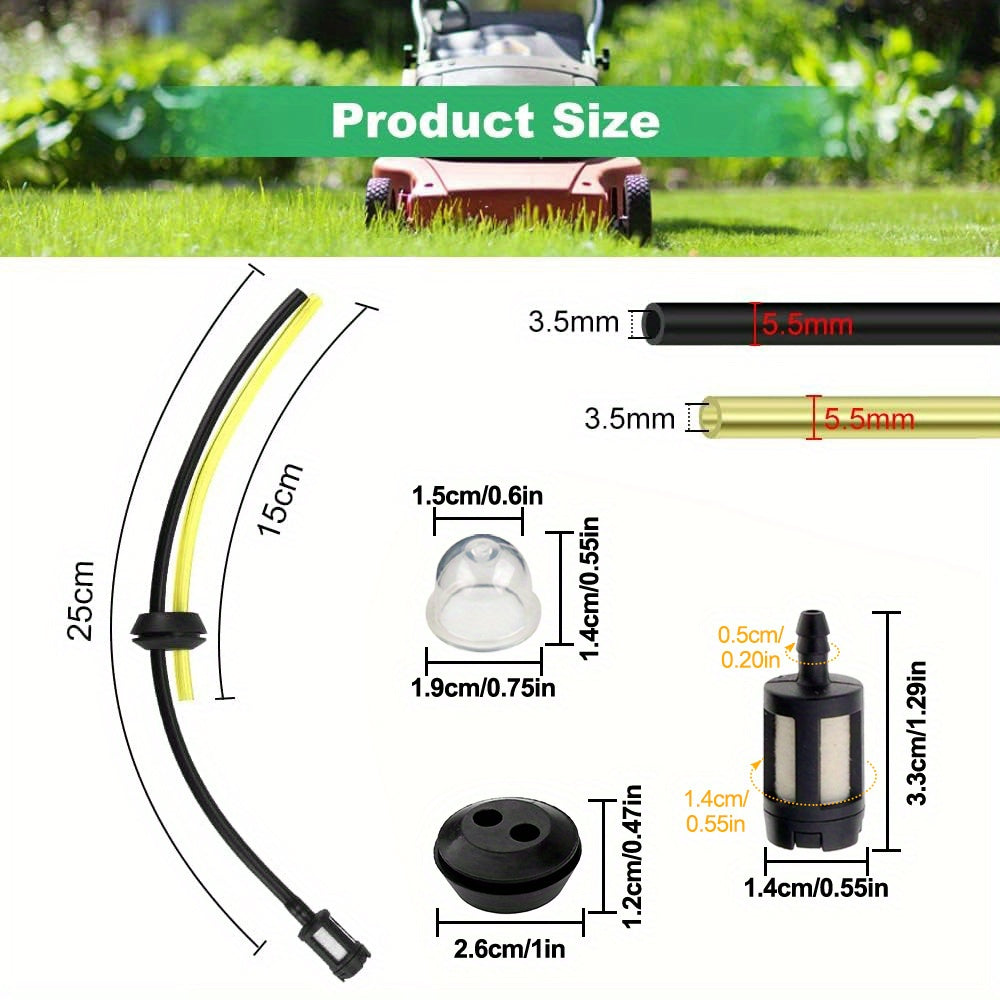 [Fuel Line Filters] 17pcs Set of Fuel Line Hose Filters, Including Gaskets And a Primer, Suitable for Brushcutters, Chainsaws, And Hedge Trimmers