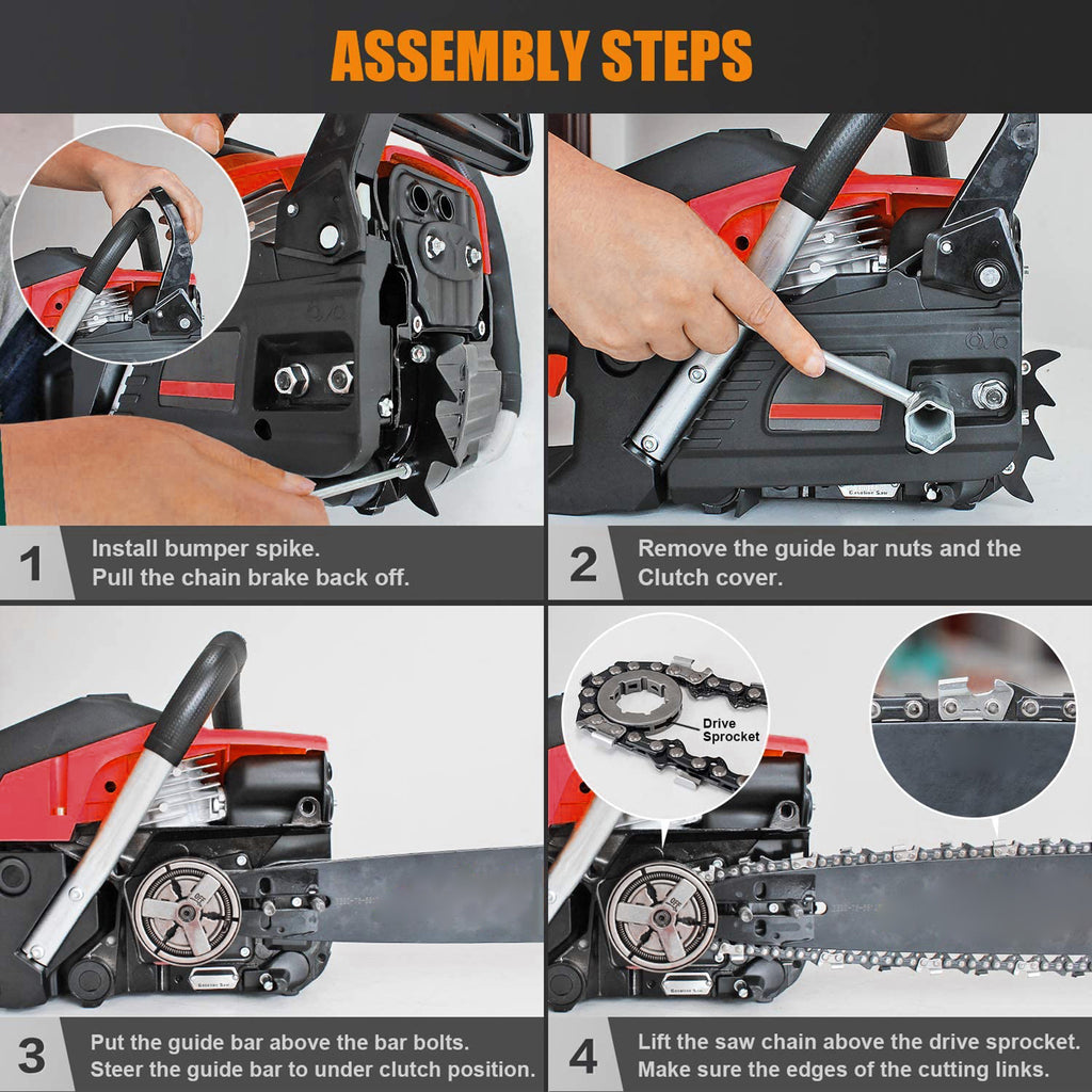 58Cc Gasoline Chain Saw - Powerful 2-Stroke Engine, 20-Inch Saw Chain - Cutting Tool, Efficient Wood Cutting, Logging And Ranch, Farm - Durable Design, Silent Design Safe to Use, Shockproof Handle, Suitable for Family Gifts