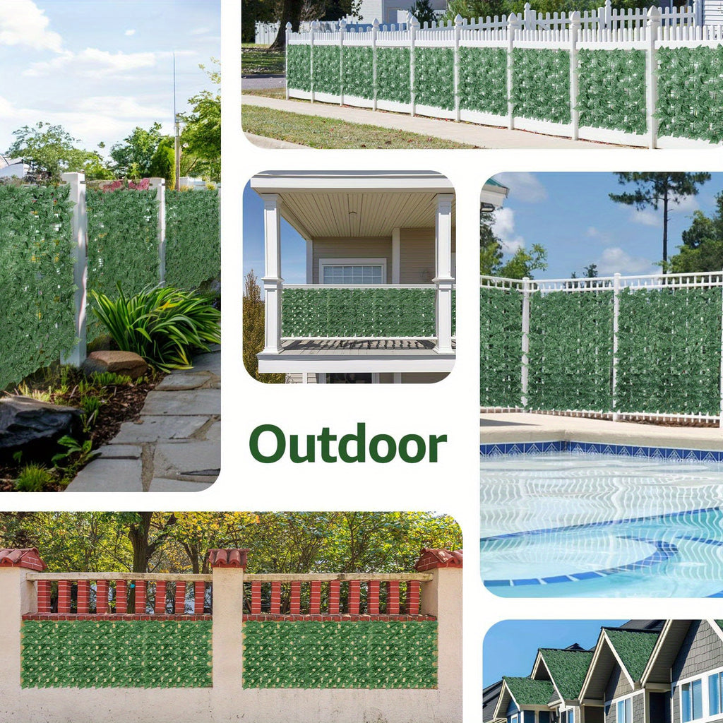 40"x120" Artificial Ivy Privacy Fence Screen Outdoor - UV-Resistant Faux Greenery Panel with Realistic Lush Foliage, Heavy-Duty Plastic Leaf Design for Patio, Balcony, Garden & Backyard - Low-Maintenance Instant Privacy Wall, Durable Outdoor Decorat