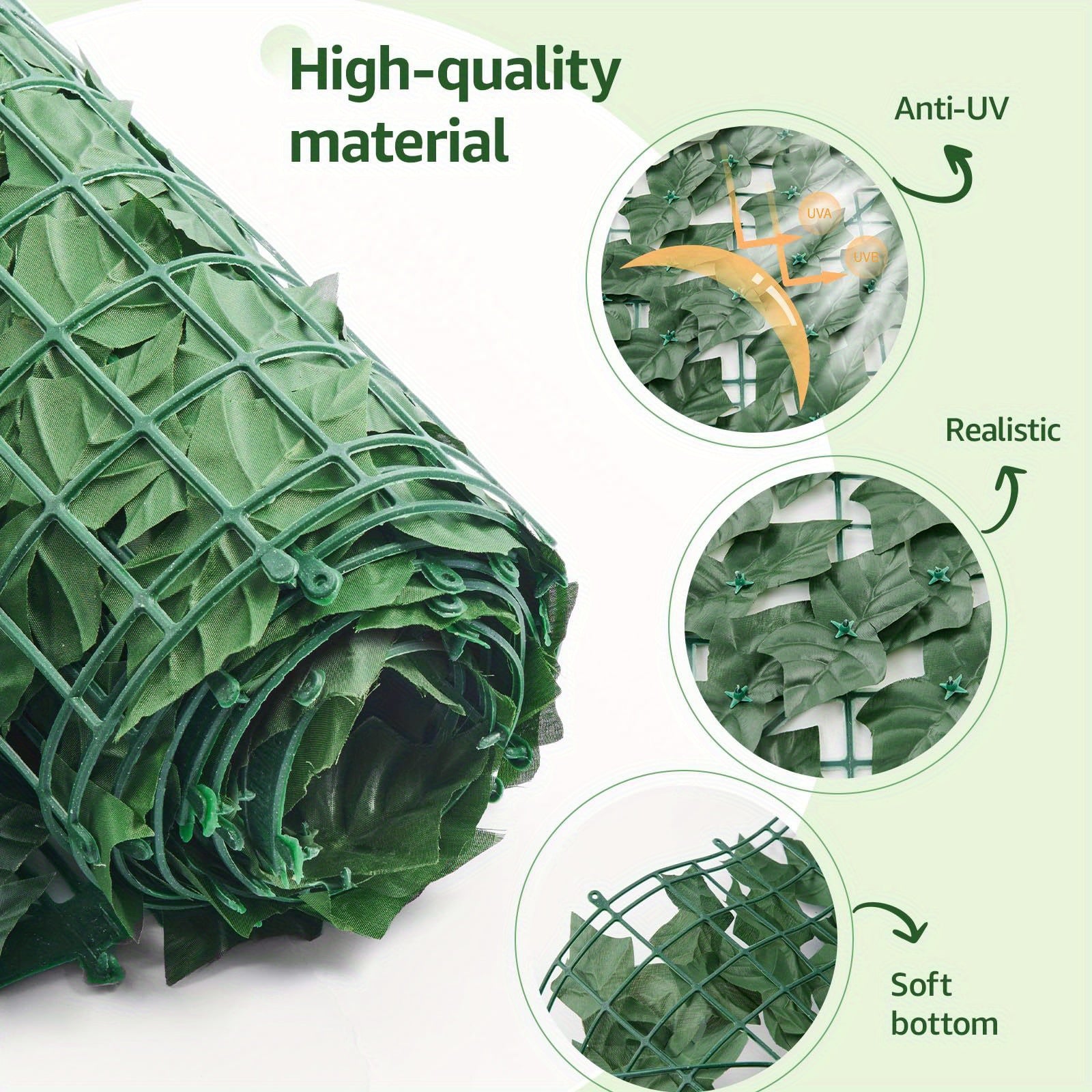 40"x120" Artificial Ivy Privacy Fence Screen Outdoor - UV-Resistant Faux Greenery Panel with Realistic Lush Foliage, Heavy-Duty Plastic Leaf Design for Patio, Balcony, Garden & Backyard - Low-Maintenance Instant Privacy Wall, Durable Outdoor Decorat