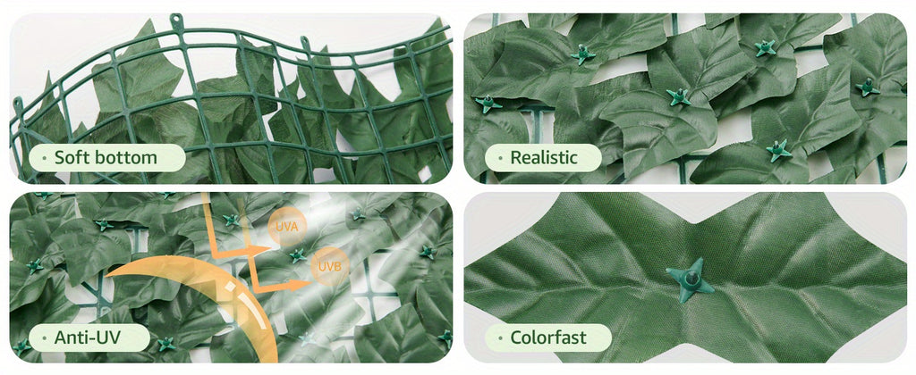 40"x120" Artificial Ivy Privacy Fence Screen Outdoor - UV-Resistant Faux Greenery Panel with Realistic Lush Foliage, Heavy-Duty Plastic Leaf Design for Patio, Balcony, Garden & Backyard - Low-Maintenance Instant Privacy Wall, Durable Outdoor Decorat