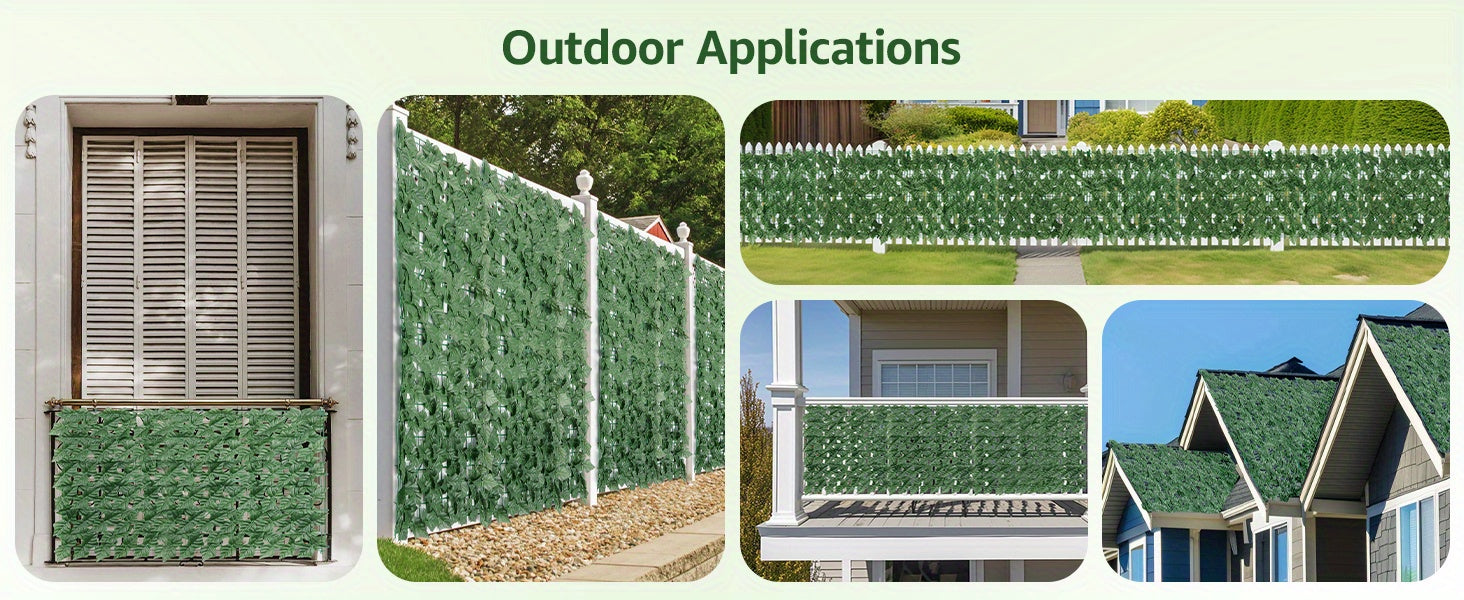 40"x120" Artificial Ivy Privacy Fence Screen Outdoor - UV-Resistant Faux Greenery Panel with Realistic Lush Foliage, Heavy-Duty Plastic Leaf Design for Patio, Balcony, Garden & Backyard - Low-Maintenance Instant Privacy Wall, Durable Outdoor Decorat