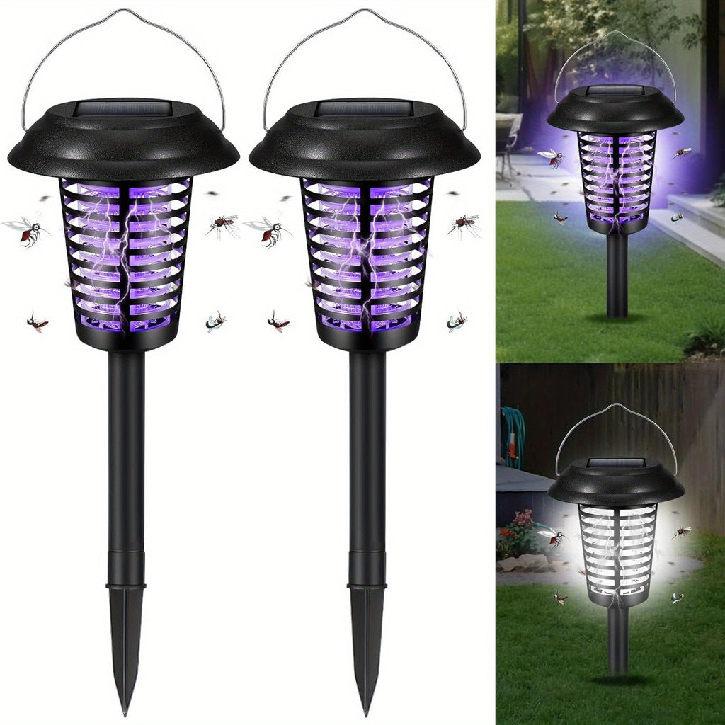 2/4/6pcs Solar Powered Mosquito Zapper Solar Bug Zapper, Bug Zapper Outdoor, Mosquito Repellent Outdoor- Effective Fly Killer & Repellent Light Stake, IP44 Solar Bug Zapper Landscape Light for Garden & Yard