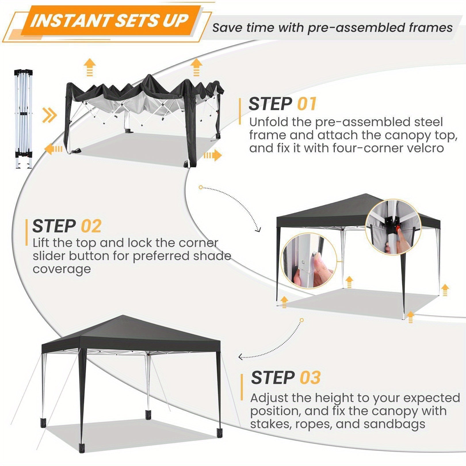 SANOPY 10x10ft Quick-setup Pop-up Tent | Fully Waterproof, Sunshade and UV Protection, Time-Saving and Portable, Perfect for Beach Enjoyment
