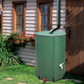100 Gallon Rain Barrel Outdoor Patio Water Storage Barrel Green