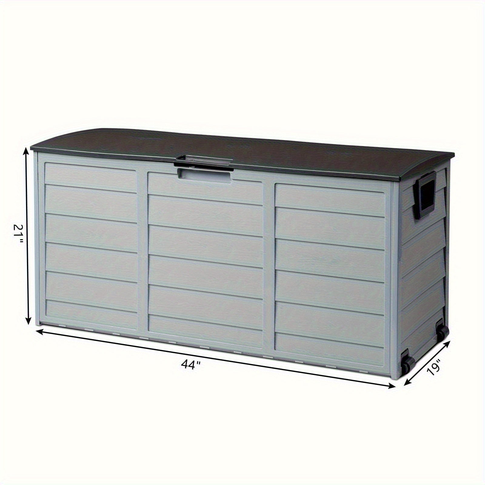75 Gallon Resin Outdoor Deck Box, 75 Gallon Patio Storage Box with Side Handles, Lockable Storage Containers for Patio Furniture Cushions, Pool Additions, Garden Tools Black/ Brown/ Gray/ Blackandgray, Box, Cabinet, Rack for Outdoor Storage, Box