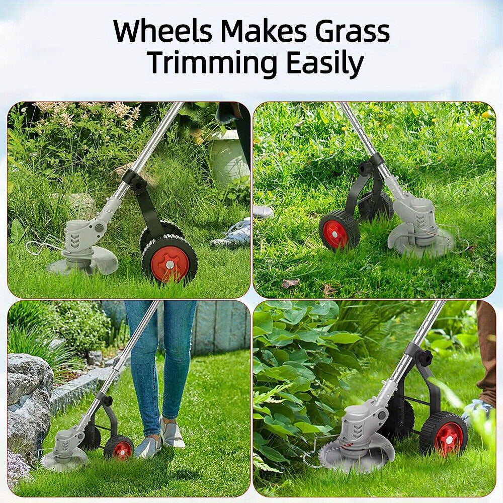 String Trimmer Wheel Attachment Non-slip Detachable Lawn Mower Support Wheels Labor-saving Replacement Lawn Mower Accessories, Lawn Mower Accessories