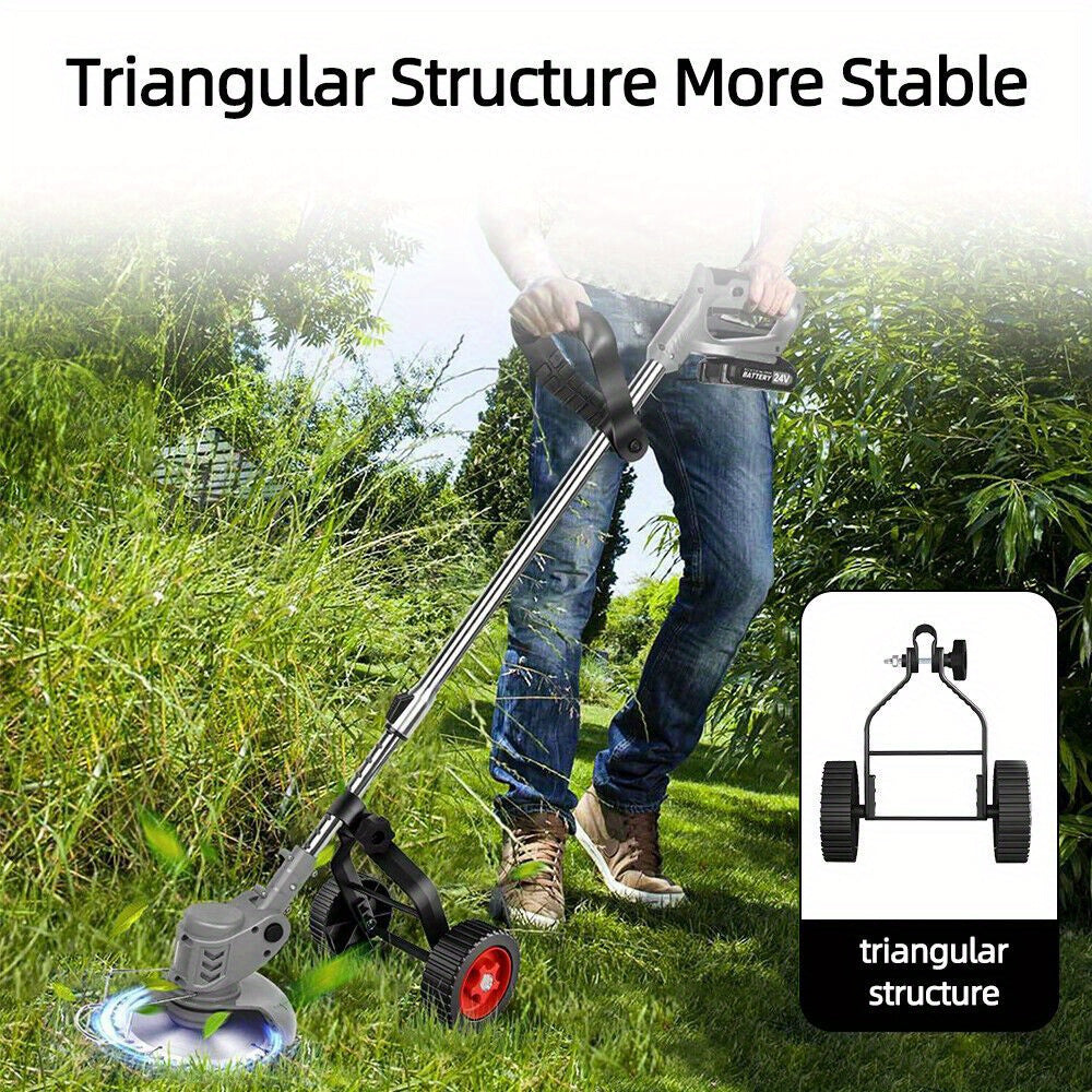 String Trimmer Wheel Attachment Non-slip Detachable Lawn Mower Support Wheels Labor-saving Replacement Lawn Mower Accessories, Lawn Mower Accessories