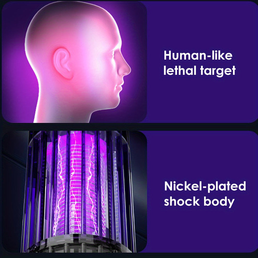 [Portable Mosquito Zapper] Portable Rechargeable Mosquito Zapper Lamp - Dual-Function Purple LED And Desk Light for Camping, Backyard, And Indoor Pest Control (20-100M² Area Coverage)