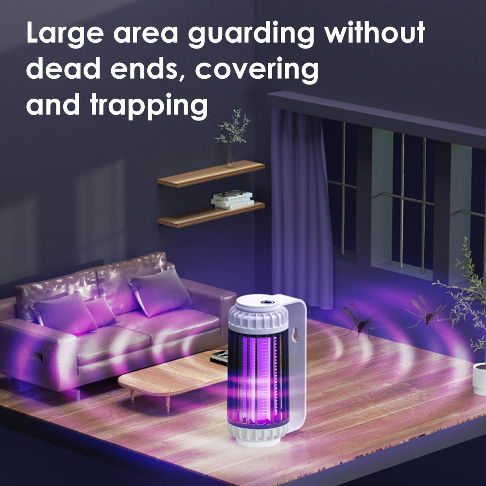 [Portable Mosquito Zapper] Portable Rechargeable Mosquito Zapper Lamp - Dual-Function Purple LED And Desk Light for Camping, Backyard, And Indoor Pest Control (20-100M² Area Coverage)