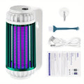 [Portable Mosquito Zapper] Portable Rechargeable Mosquito Zapper Lamp - Dual-Function Purple LED And Desk Light for Camping, Backyard, And Indoor Pest Control (20-100M² Area Coverage)