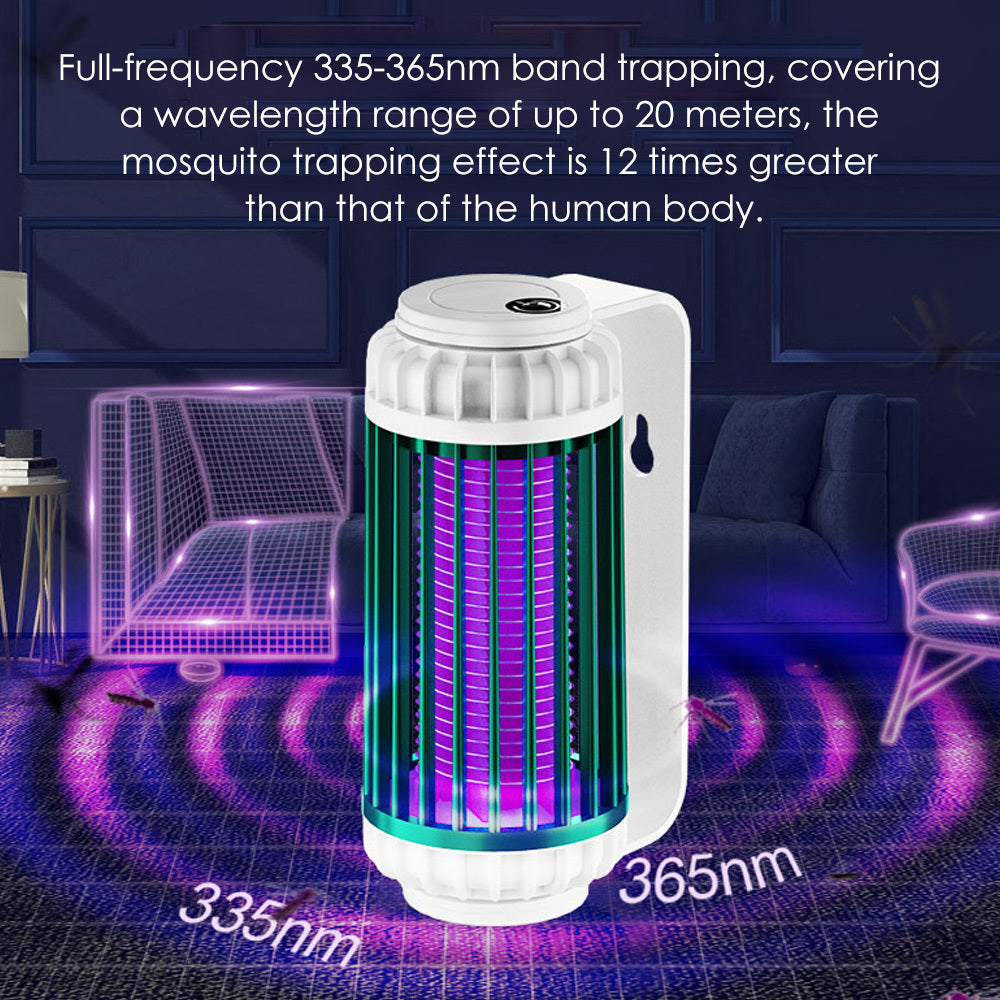 [Portable Mosquito Zapper] Portable Rechargeable Mosquito Zapper Lamp - Dual-Function Purple LED And Desk Light for Camping, Backyard, And Indoor Pest Control (20-100M² Area Coverage)