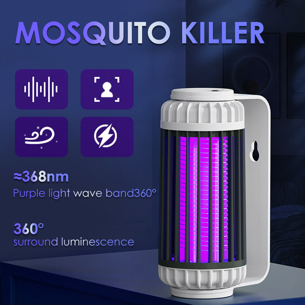 [Portable Mosquito Zapper] Portable Rechargeable Mosquito Zapper Lamp - Dual-Function Purple LED And Desk Light for Camping, Backyard, And Indoor Pest Control (20-100M² Area Coverage)