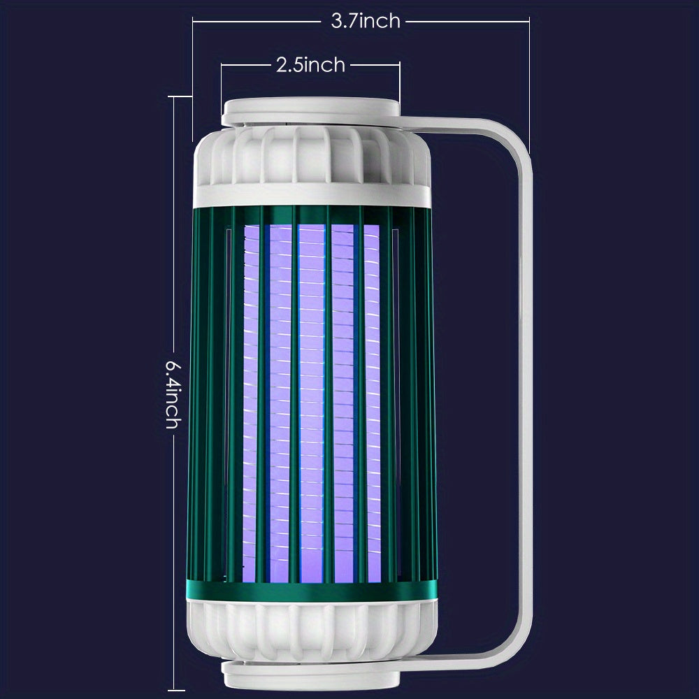 [Portable Mosquito Zapper] Portable Rechargeable Mosquito Zapper Lamp - Dual-Function Purple LED And Desk Light for Camping, Backyard, And Indoor Pest Control (20-100M² Area Coverage)