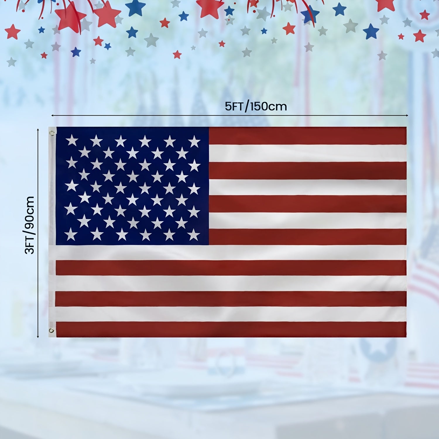 4Packs American US Flag 3x5Ft, Vibrant Color And Fade Resistant US Flags For Outside 3x5 Ft Flags Stitched Long Lasting Polyester With Durable Brass Grommets USA Flag