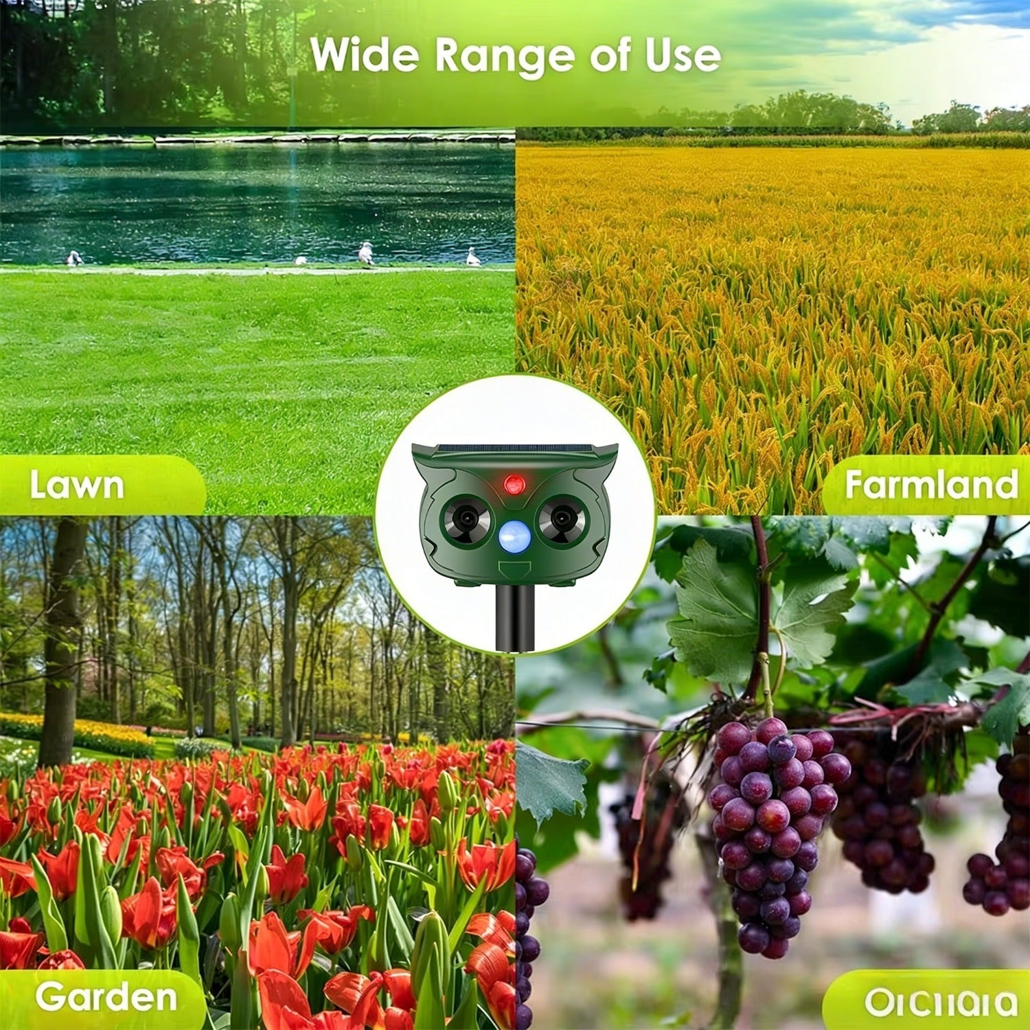 1Pack Solar Soundwave Technology Animal Repellent, Outdoor Cat Repellent Deer Repellent Dog Deterrent with Motion Sensor, for Garden Farm