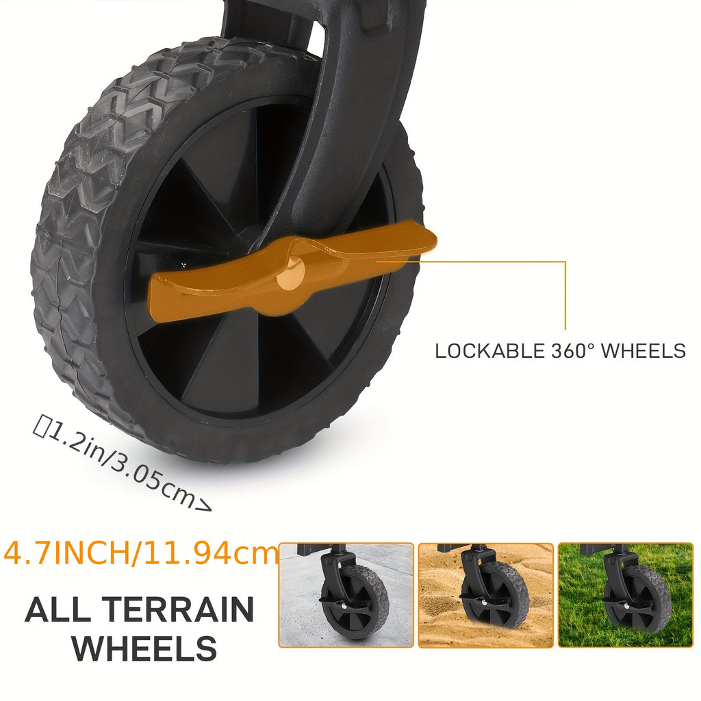 Collapsible Wagon, Beach Wagon with Big Wheels for Sand, Grocery Wagon All-Terrain Wheels Garden Grocery Wagon for Shopping, Park Picnic, Camping, Beach Trip