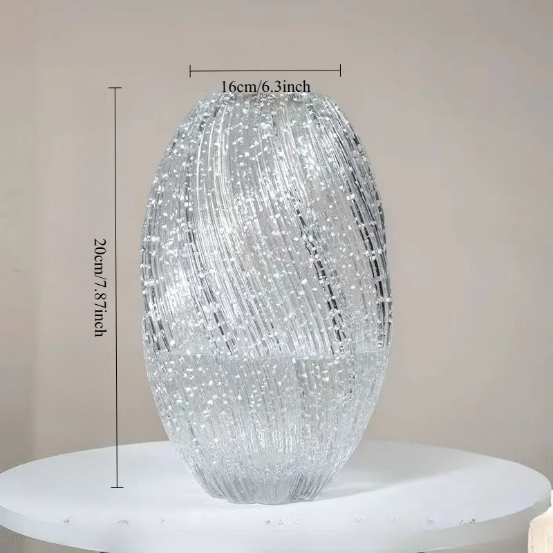 Wave Mouth Vases Luminous Handmade Glass Flower Vase Desktop Ornaments Propagation Station Plant Holder for Home Wedding Decor gardening gift for home decor