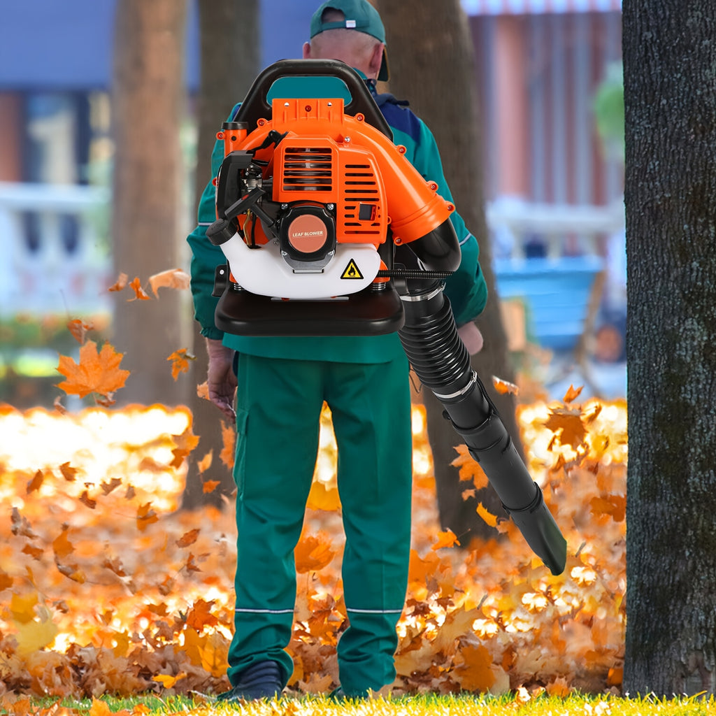 70.92 "x 17.73" X 17.73" Air-cooled Two-stroke Gas Engine, Backpack Style Blade Blower, High-power Two-stroke Strong Wind ABS Garden Backpack Style Snow Blower (orange)