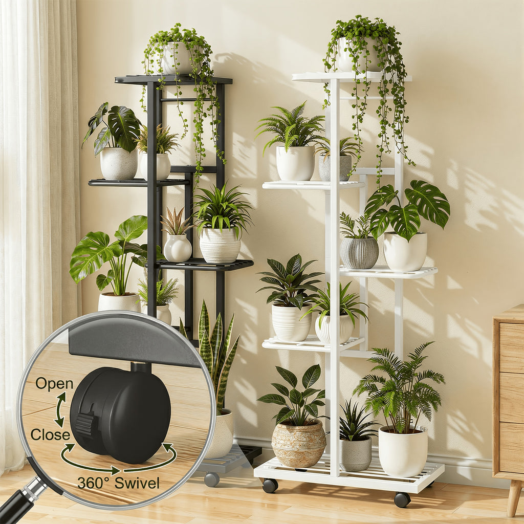 4/5 Tier Indoor Metal Plant Stand Garden Shelf for Balcony, Patio, Living Room Perfect for Flowers, Herbs, Greenhous, Multi-functional Metal Display Plant Stand, for Plant Lovers