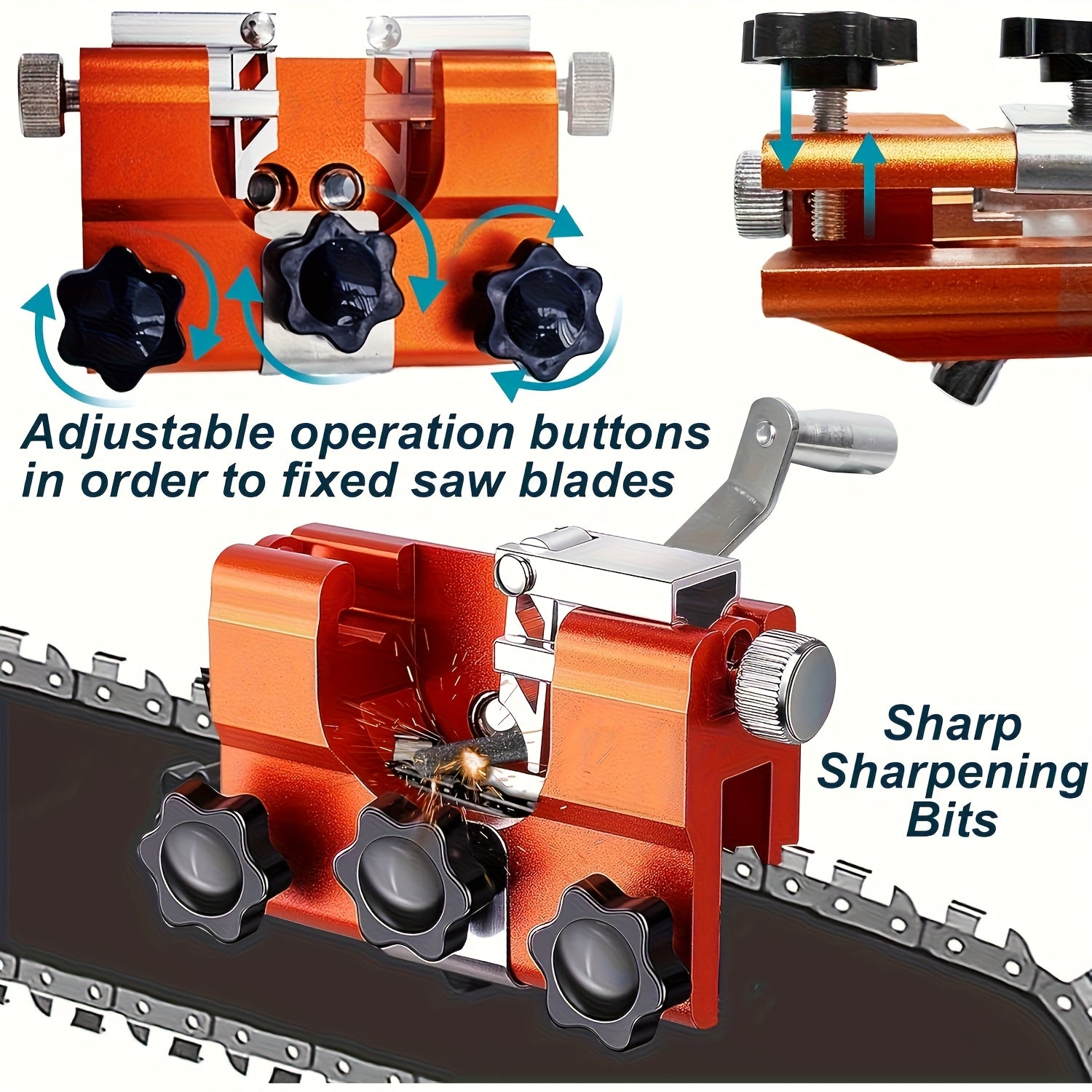 398 Countries Universal Mini Chain Saw Sharpener, Sharpening Mold Kit, with 1 Tungsten Steel Carbide Suitable for Saws from 4 to 22 Inches, Can Be Used Manually or Electrically