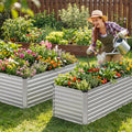 Raised Garden Bed 8x4x2ft, Galvanized Steel Planter, Easy Assemble Outdoor Metal Kit with Metal Corners for Vegetables, Herbs, Flowers